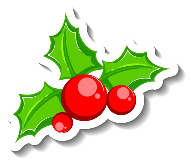 Hulstplant voor kerstdecoratie sticker