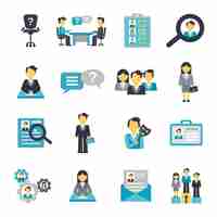 Gratis vector human resources pictogrammen plat