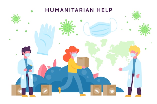 Humanitaire hulp concept