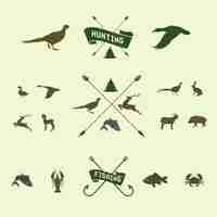 Gratis vector hunting icon set