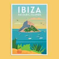 Gratis vector ibiza zomer poster