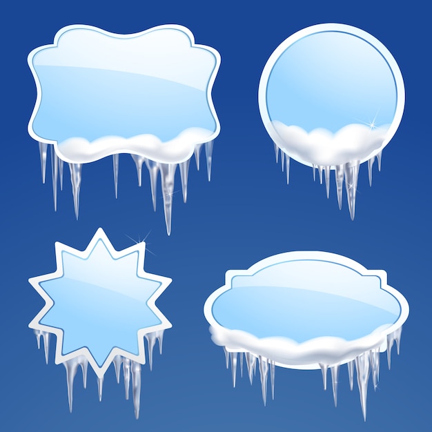 Gratis vector icicle frames set