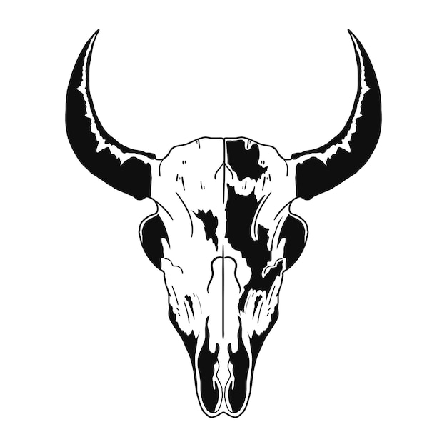 Gratis vector icon van bull skull west style