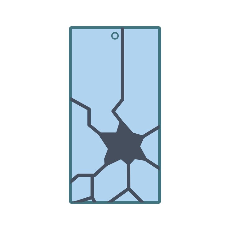 Gratis Vector icon van een gebroken telefoon.