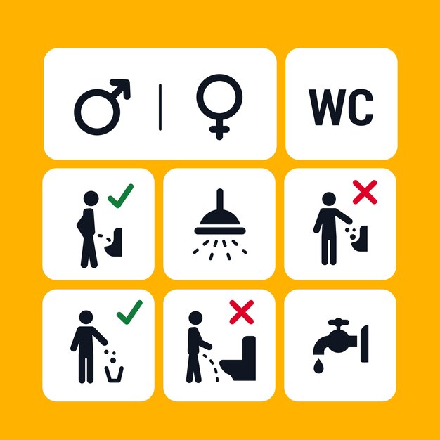 Iconen voor platte toiletten