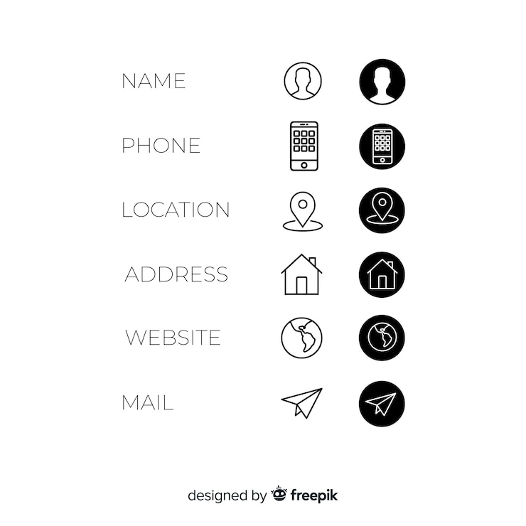 Gratis Vector iconen voor visitekaartjes