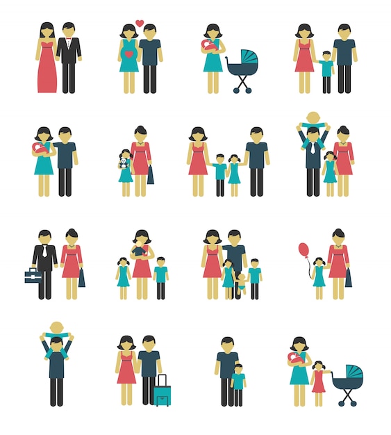 Gratis vector icons over familie