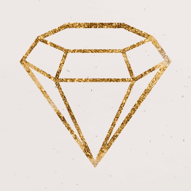 Icoon met glittergouden diamant