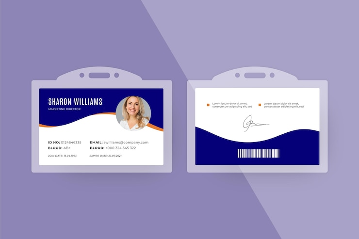 Gratis Vector id-kaarten sjabloon minimale stijl