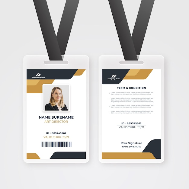 ID-kaartsjabloon voor werknemers met minimale vormen