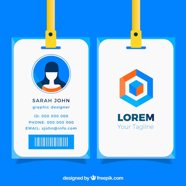 Gratis vector identiteitskaart-sjabloon