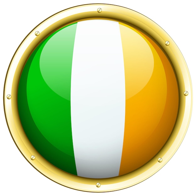 Ierland vlag op ronde pictogram