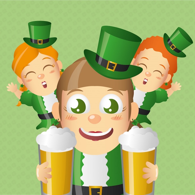 Ierse kabouter met bier, St Patricks Day