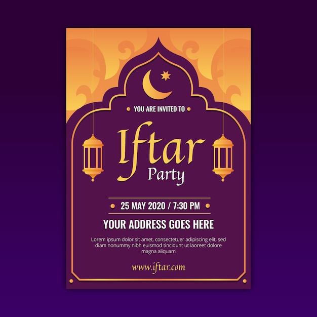 Iftar uitnodiging sjabloon concept