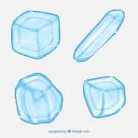 Gratis vector ijsblokjescollectie met 2d-ontwerp