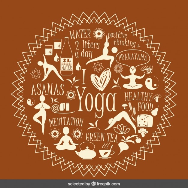 Gratis vector ik hou van yoga illustratie