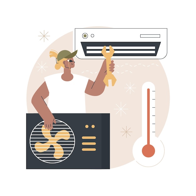 Gratis vector illustratie airconditioning concept