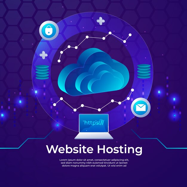 Illustratie creatieve website hosting