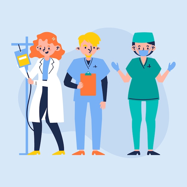 Gratis vector illustratie gezondheid professioneel team