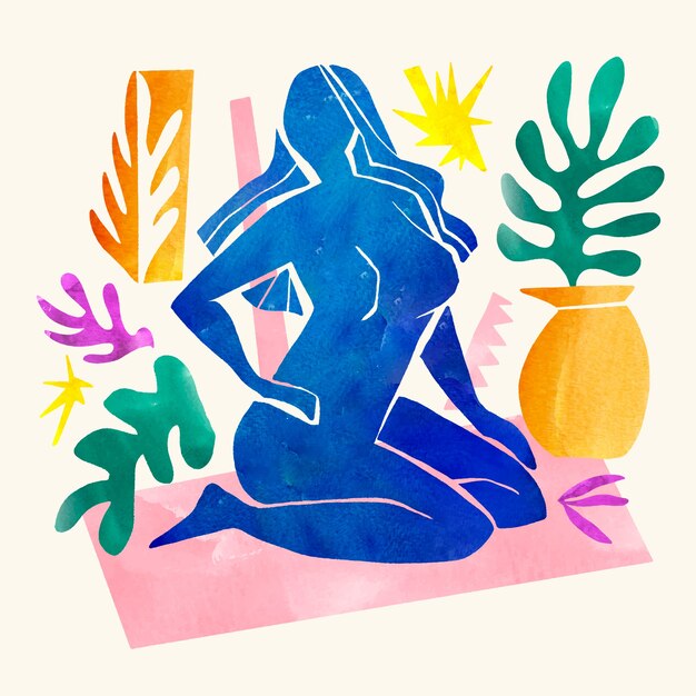 Illustratie in aquarel matisse-stijl