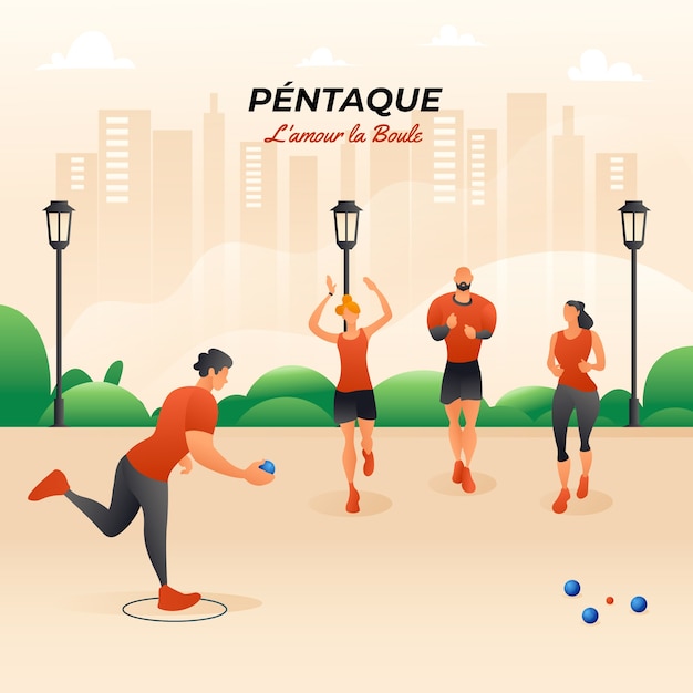 Gratis vector illustratie met gradiëntveld petanque