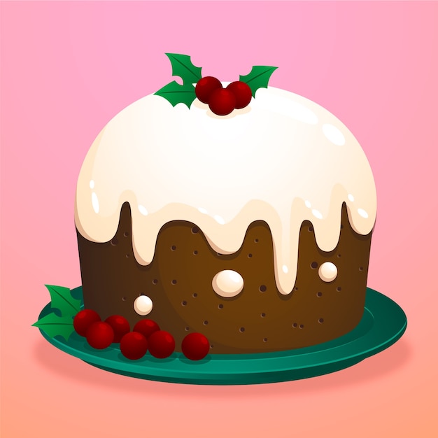 Gratis vector illustratie met verloop kerstpudding