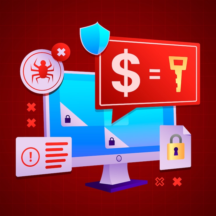 Gratis Vector illustratie met verloop ransomware