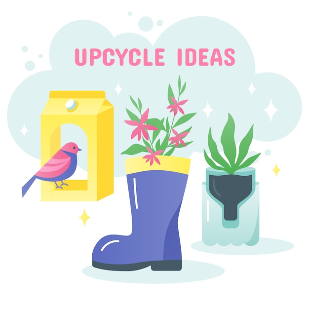 Illustratie met verloop upcycle