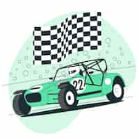 Gratis vector illustratie raceauto concept