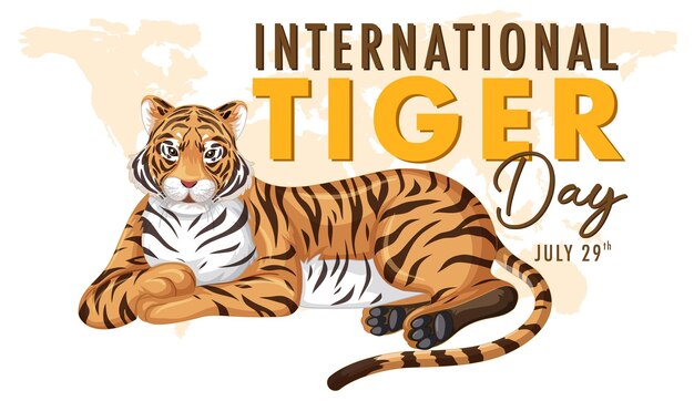 Illustratie ter viering van de Internationale Dag van de Tijger