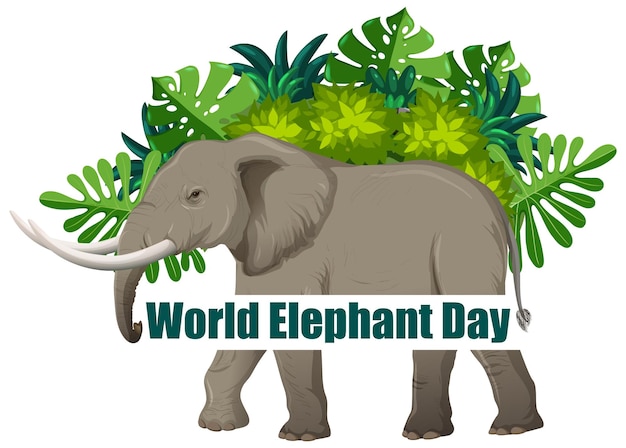 Gratis vector illustratie ter viering van de werelddag van de olifant