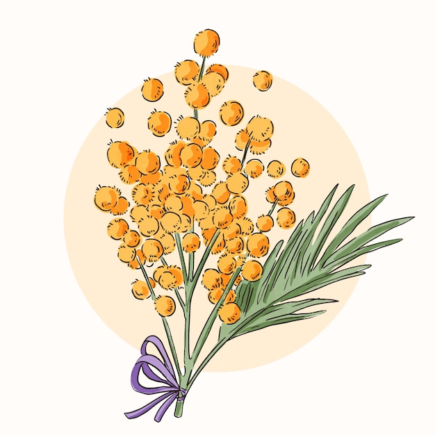 Gratis vector illustratie van aquarel mimosa