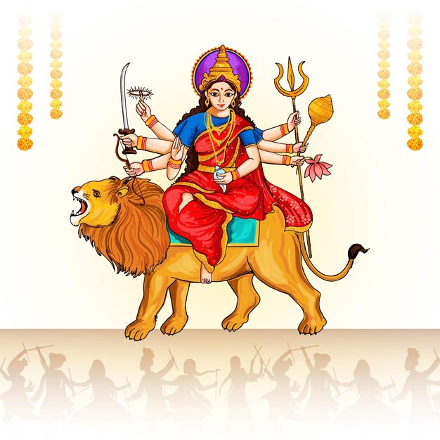 illustratie van de achtergrond van de posters van Happy Navratri
