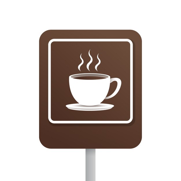 Illustratie van de bewegwijzering van het café met kleurovergang