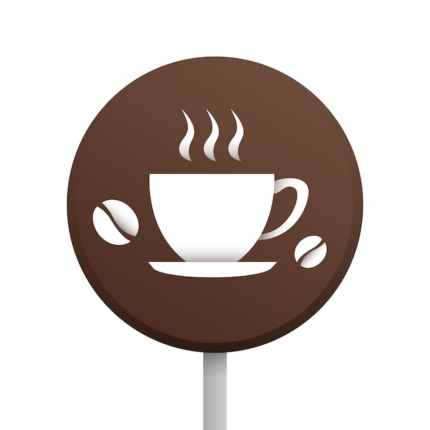 Gratis vector illustratie van de bewegwijzering van het café met kleurovergang