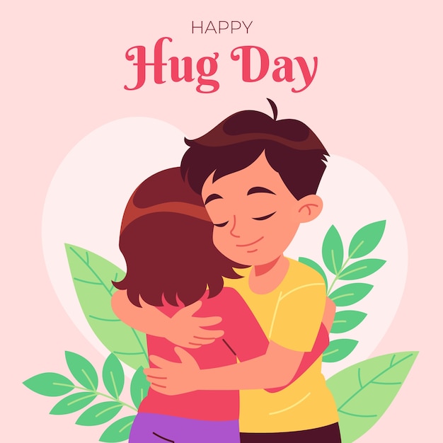 Gratis vector illustratie van de dag van de platte knuffel