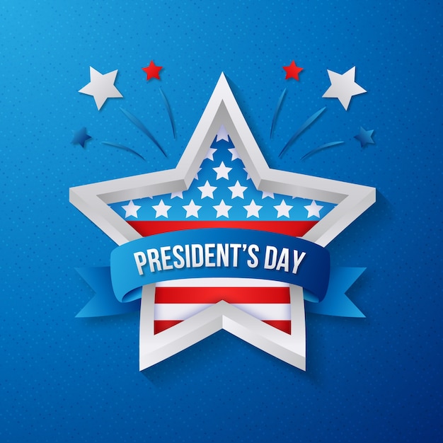 Illustratie van de dag van de presidenten met kleurovergang Premium Vector