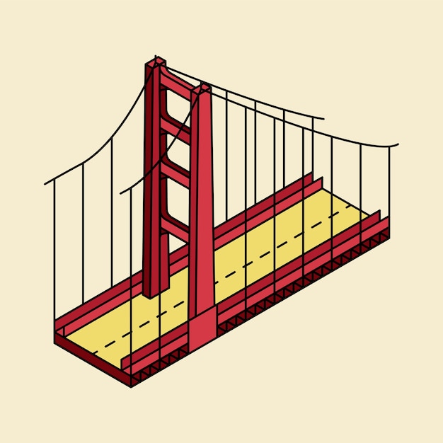 Illustratie van de golden gate bridge san francisco in de vs