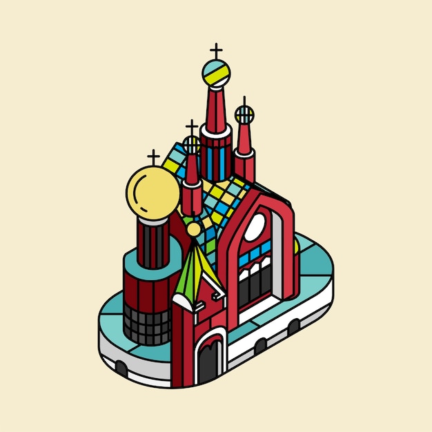 Gratis vector illustratie van de kerk van de verlosser op het bloed rusland