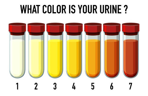 Illustratie van de kleurenkaart van de urine