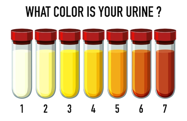 Illustratie van de kleurenkaart van de urine