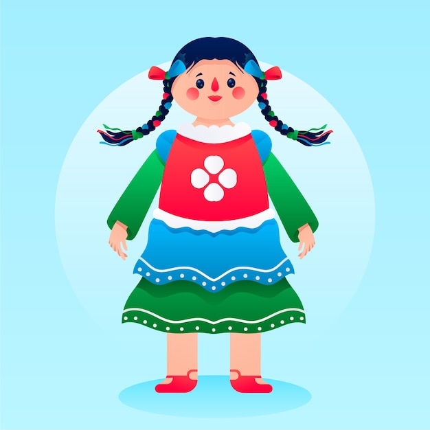 Gratis vector illustratie van de mexicaanse pop met kleurovergang