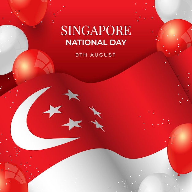 Illustratie van de nationale dag van de kleurovergang van singapore