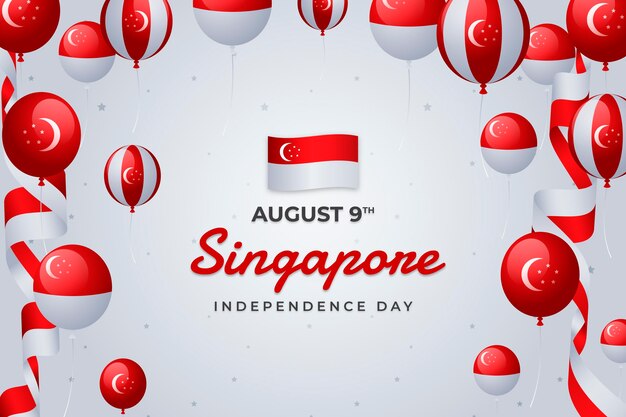 Illustratie van de nationale dag van de kleurovergang van singapore