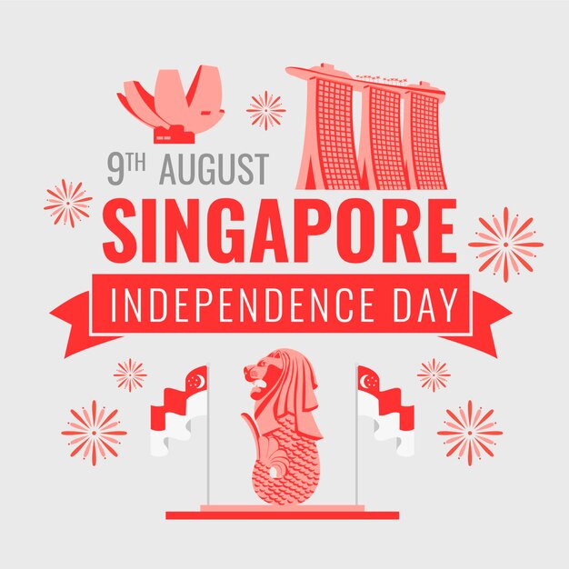 Illustratie van de nationale feestdag van Singapore