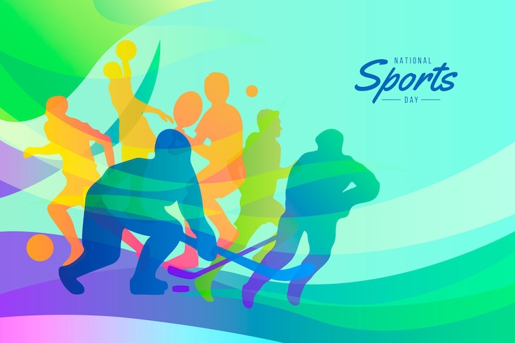 Gratis Vector illustratie van de nationale sportdag met kleurovergang