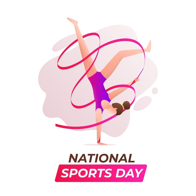 Gratis vector illustratie van de nationale sportdag met kleurovergang