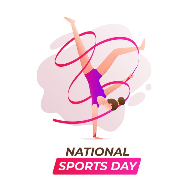 Illustratie van de nationale sportdag met kleurovergang