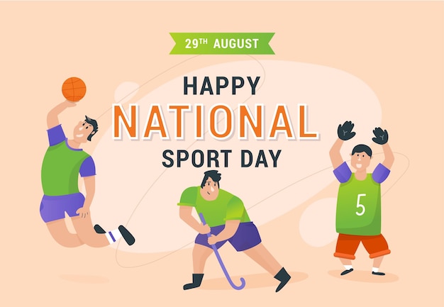 Illustratie van de nationale sportdag met kleurovergang