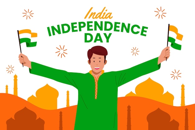 Gratis vector illustratie van de onafhankelijkheidsdag van india